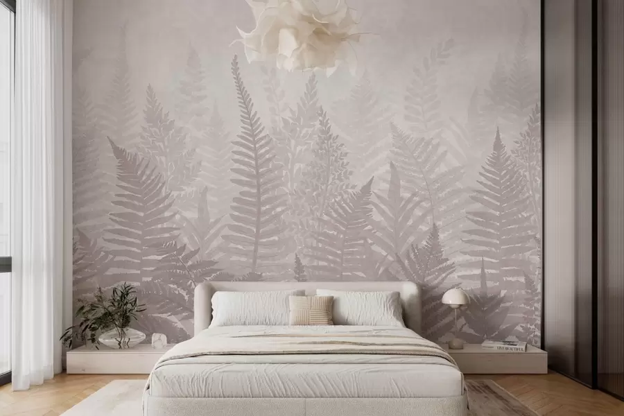 murales de pared Tendencia de las plantas de helecho w03402v2