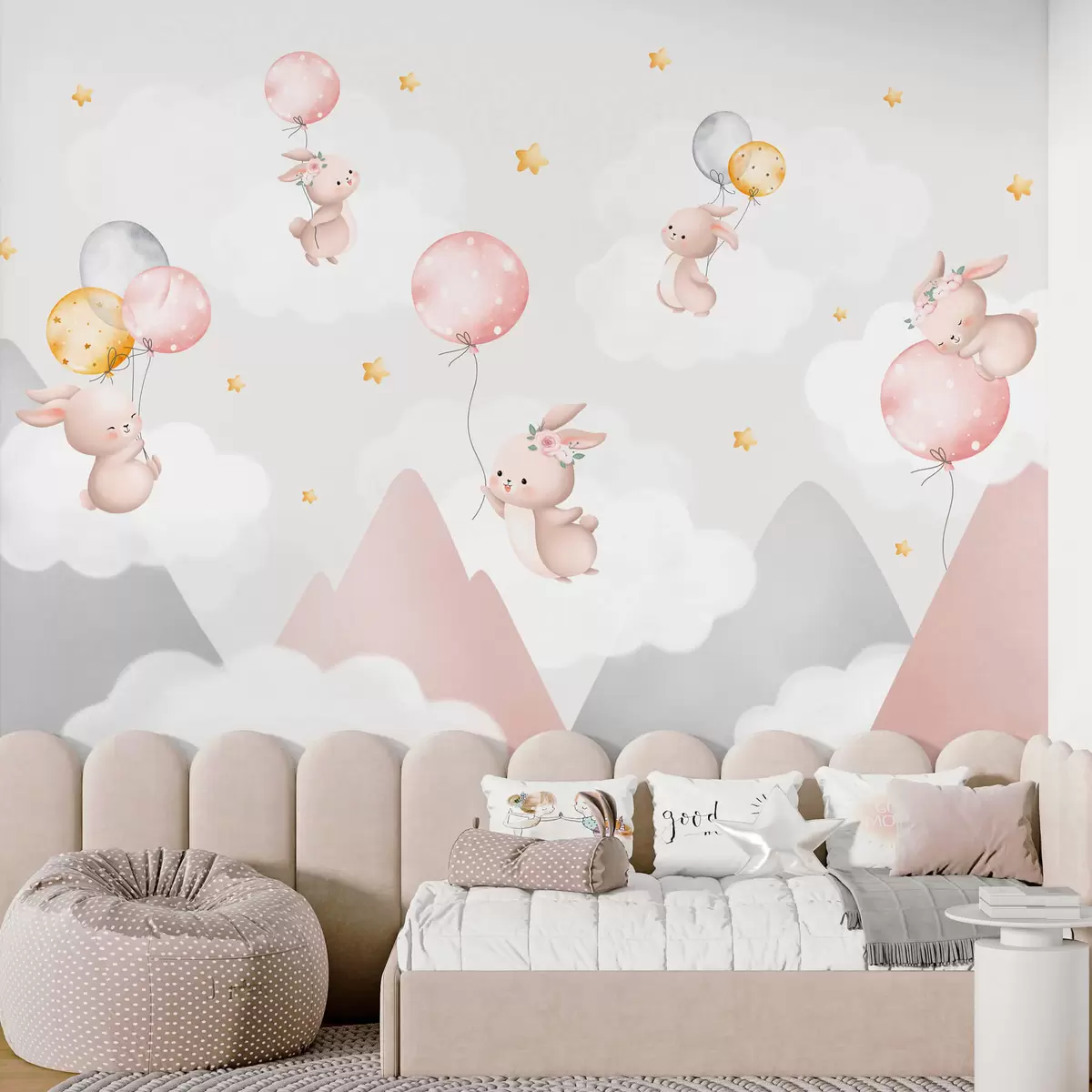 murales de pared Conejitos sobre las montañas w03375