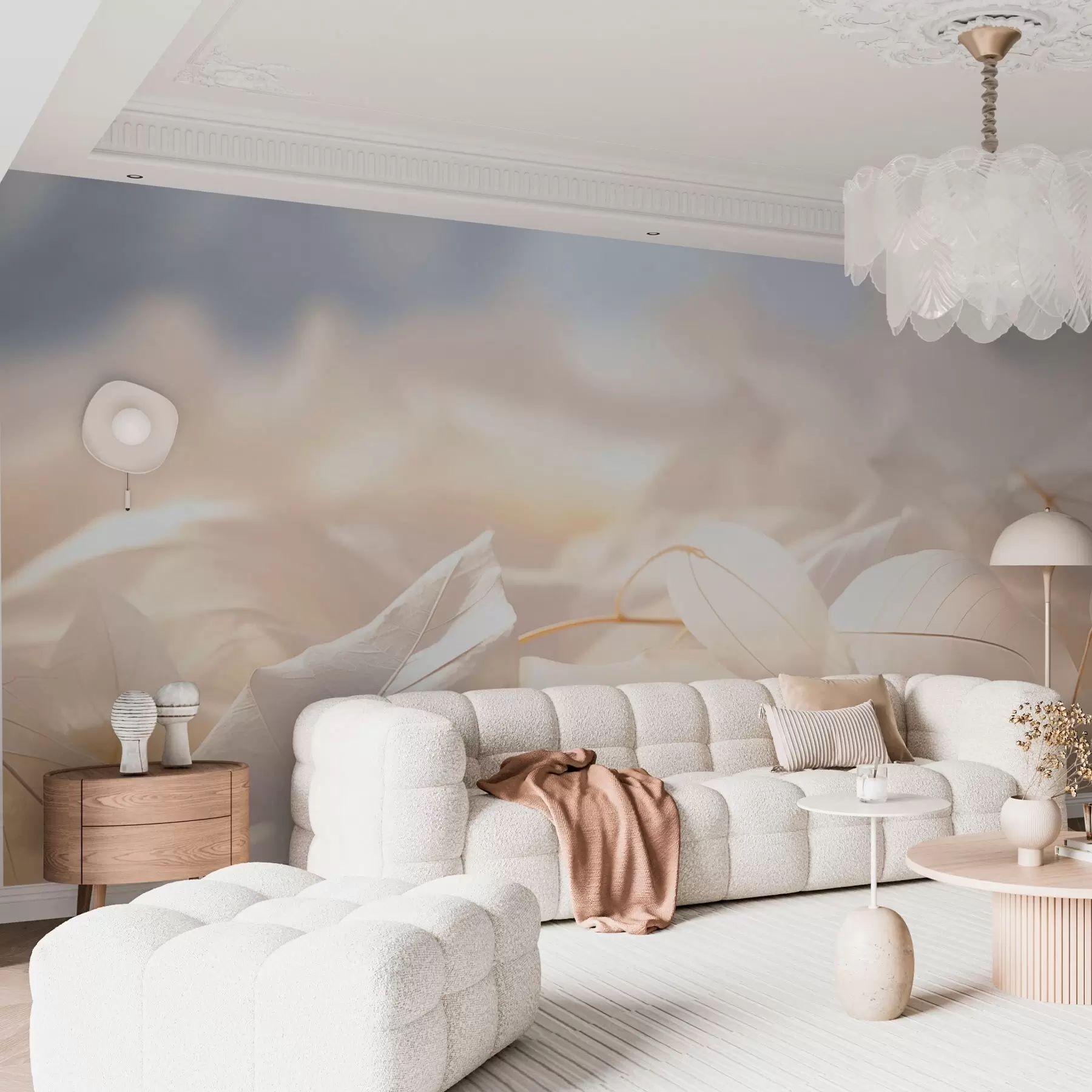 murales de pared Delicado follaje en colores pastel w03437
