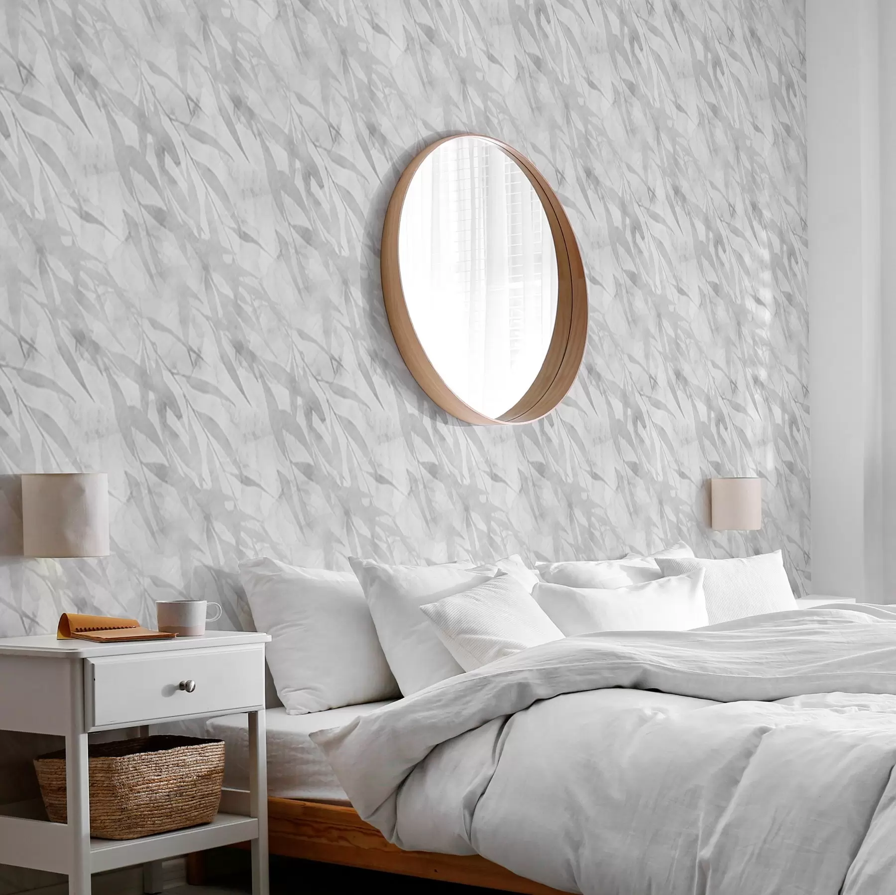 murales de pared Ramas grises con hojas al viento a00097v1