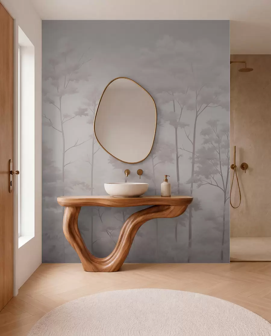 murales de pared Bosque de moda en delicados colores pastel claros w03525