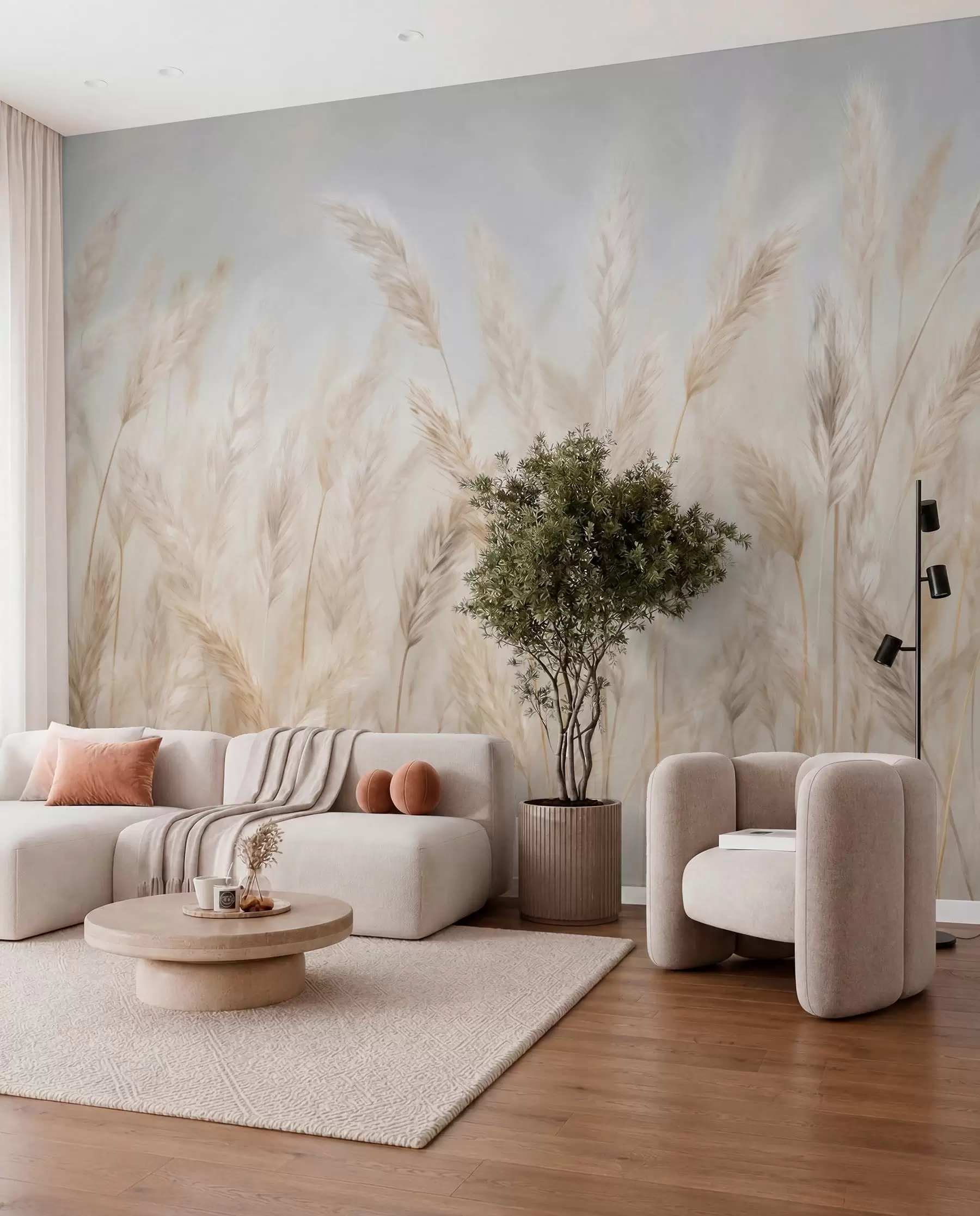 murales de pared Pradera crema w03530
