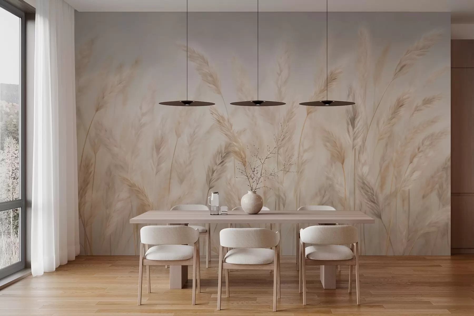 murales de pared Espiguillas contra el cielo azul w03530