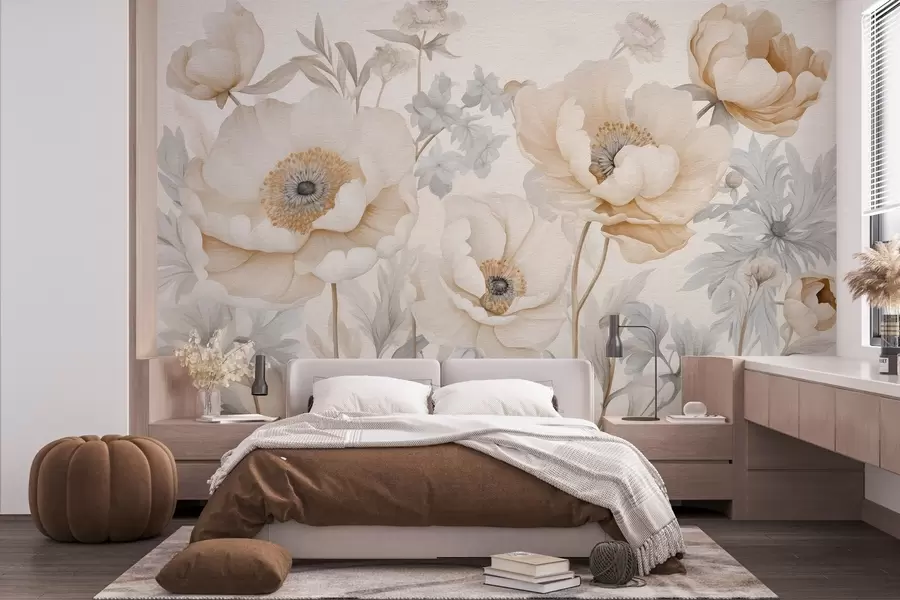 murales de pared Ramo de flores pintado en acuarela w03555v2