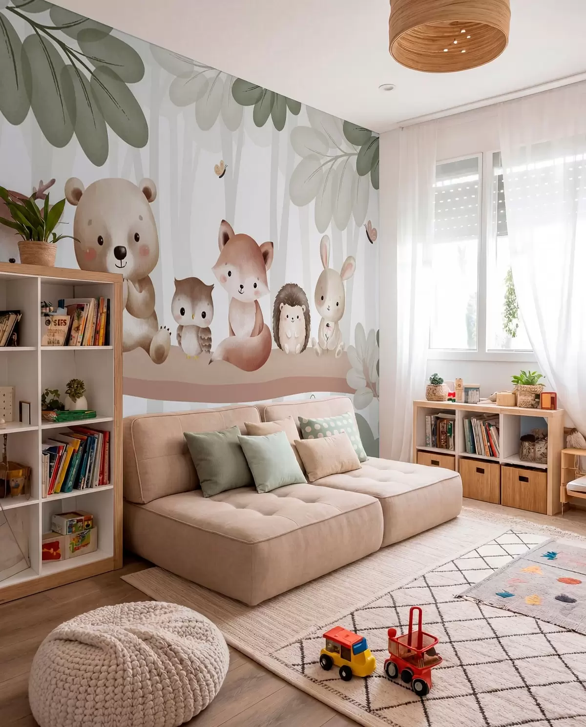 murales de pared Animales del bosque en fila w03411