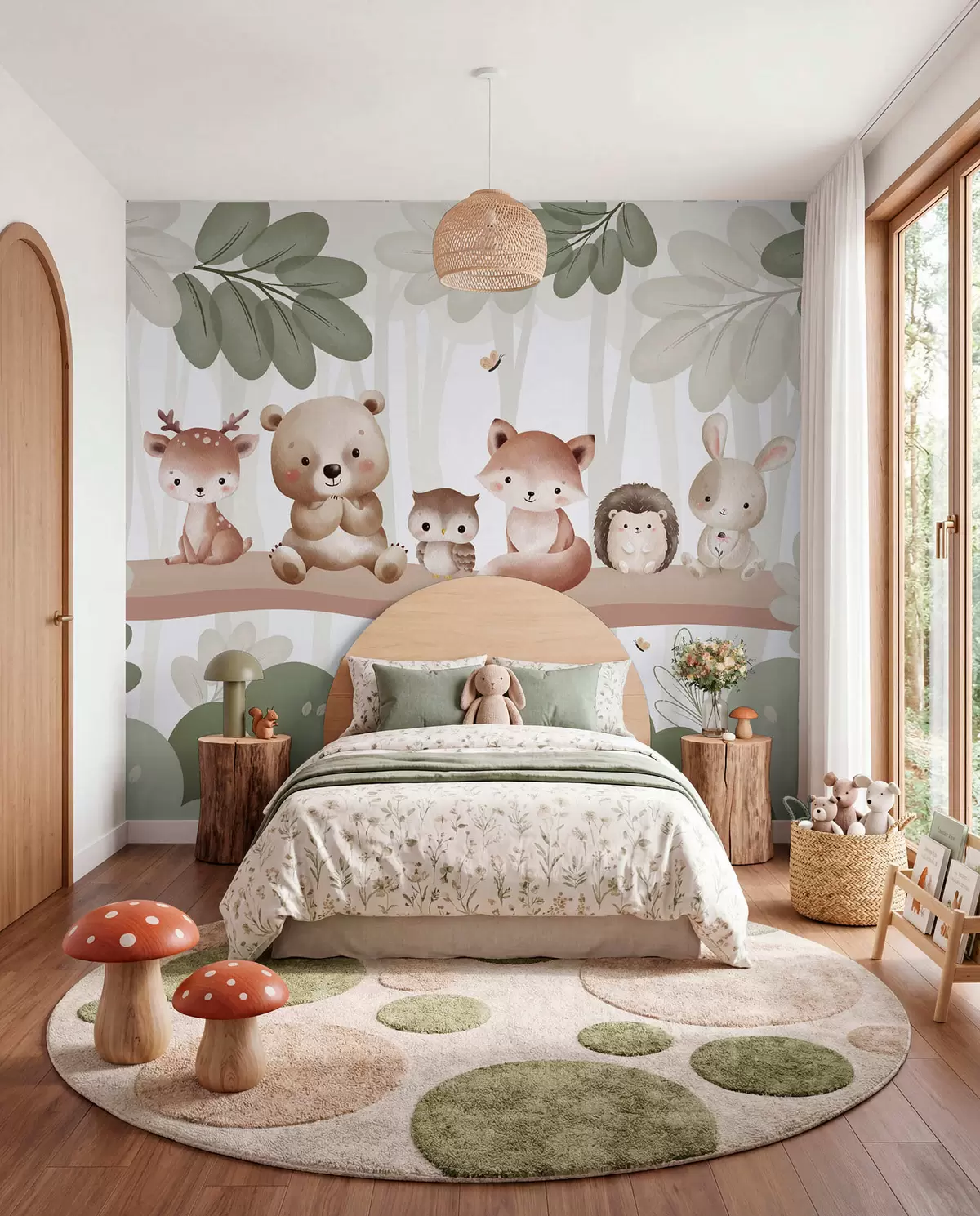 murales de pared Animales del bosque en fila w03411