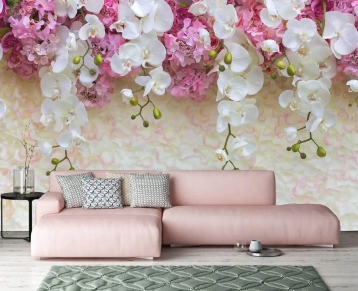 murales de pared Flores rosas y blancas en pétalos. u57056