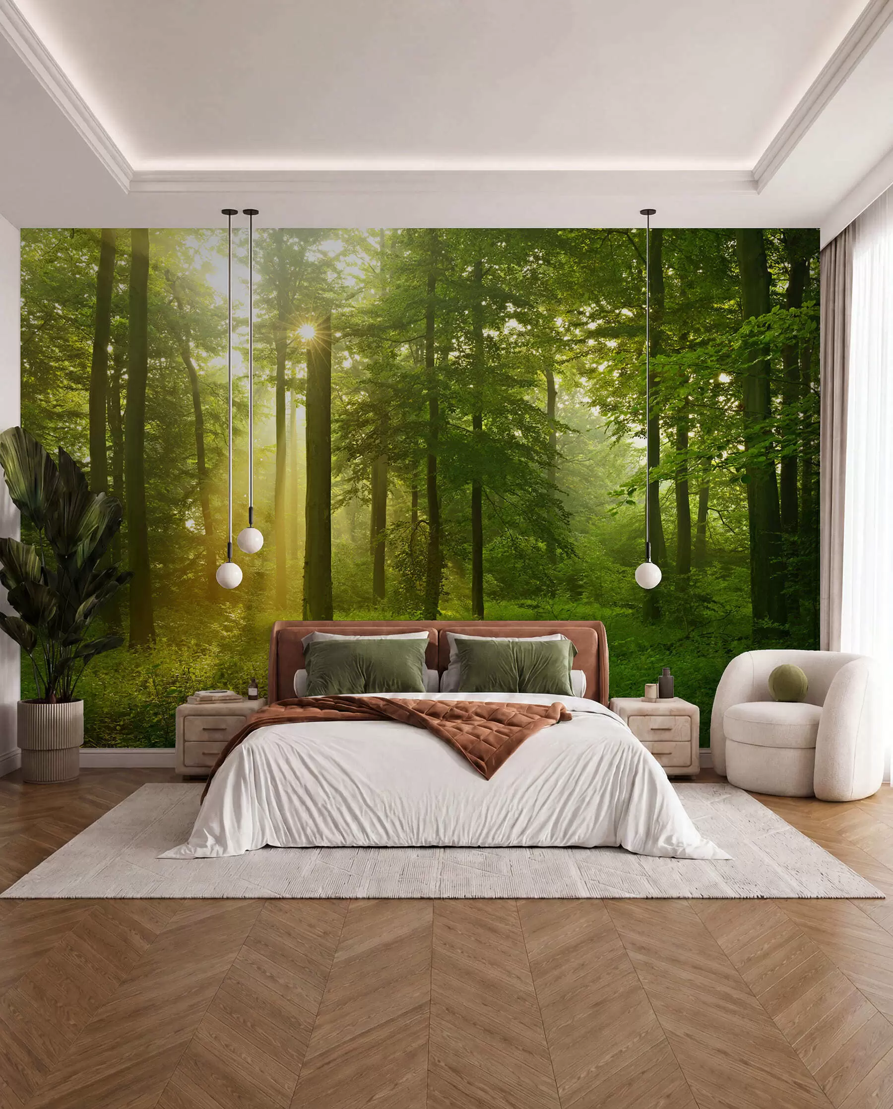 murales de pared Rayos entre los troncos u57295