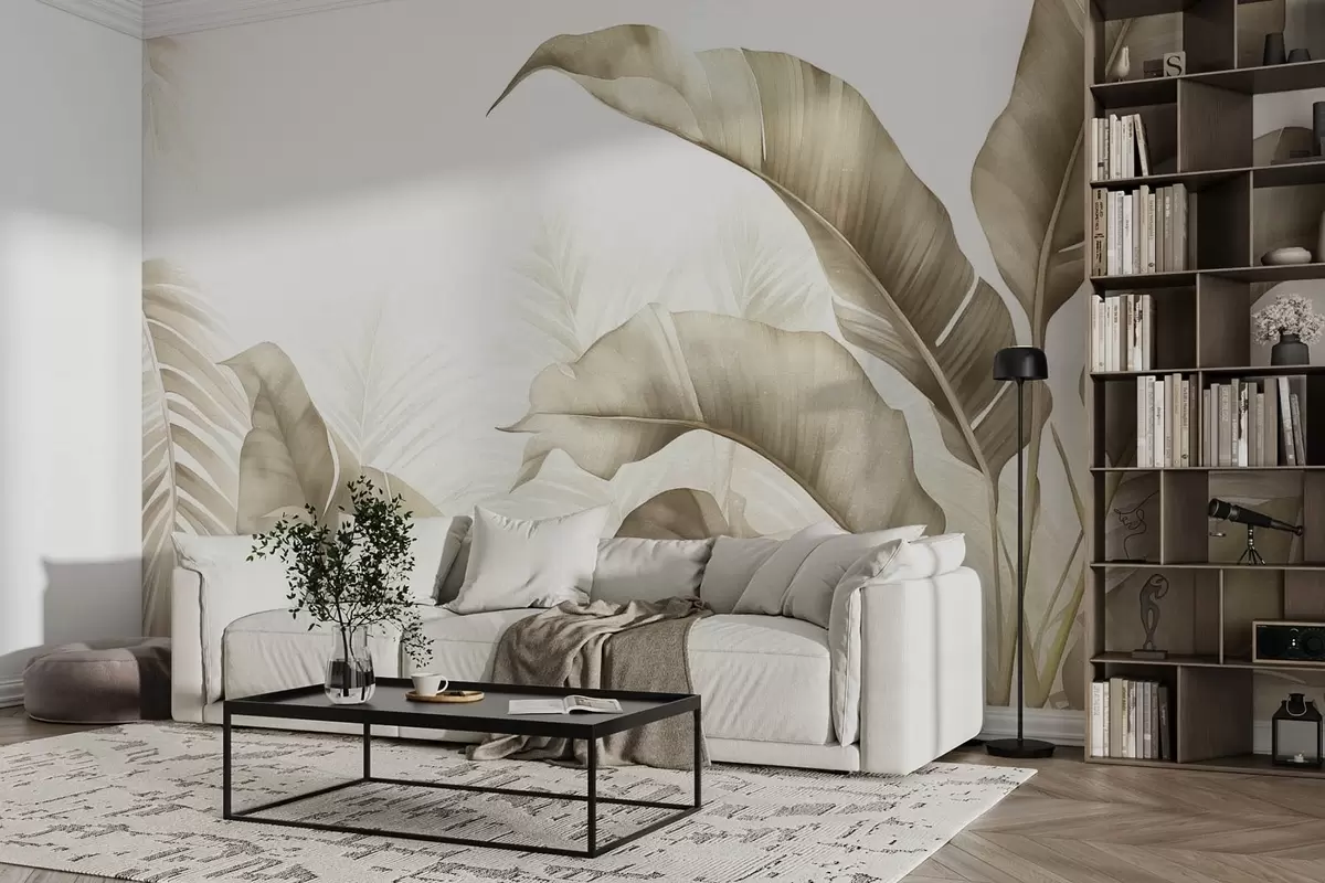 murales de pared Plantas tropicales altas de estilo grunge w08948