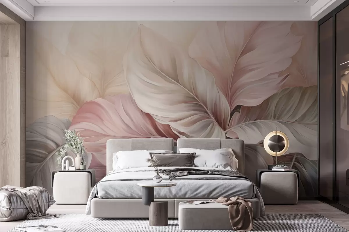 murales de pared Follaje tropical con colores brillantes w03597