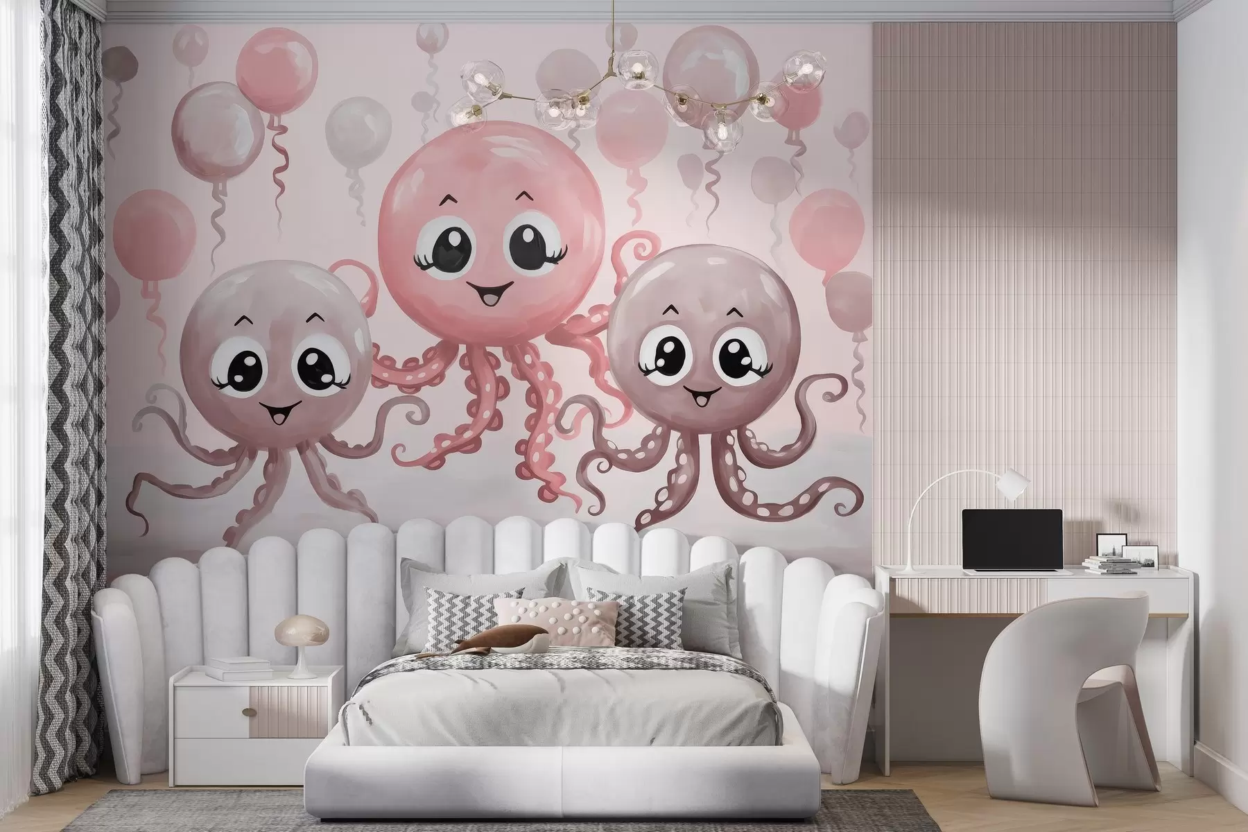 murales de pared Divertidos pulpos pintados w03657v2