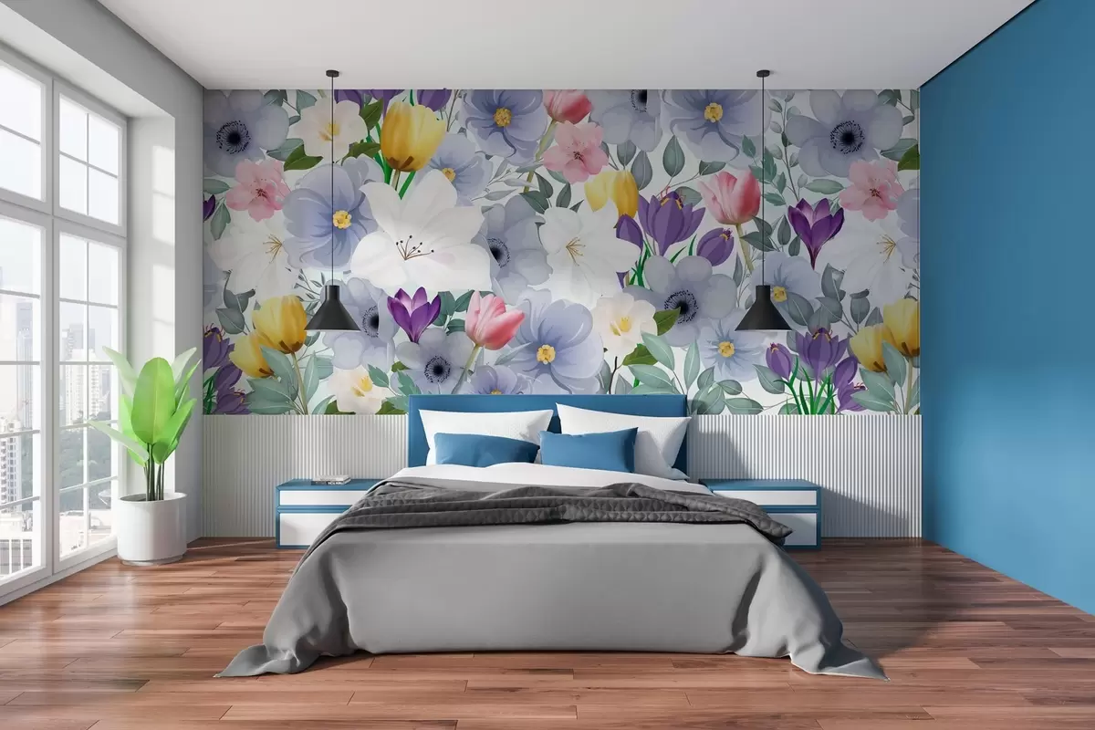 murales de pared muro en flor w03615