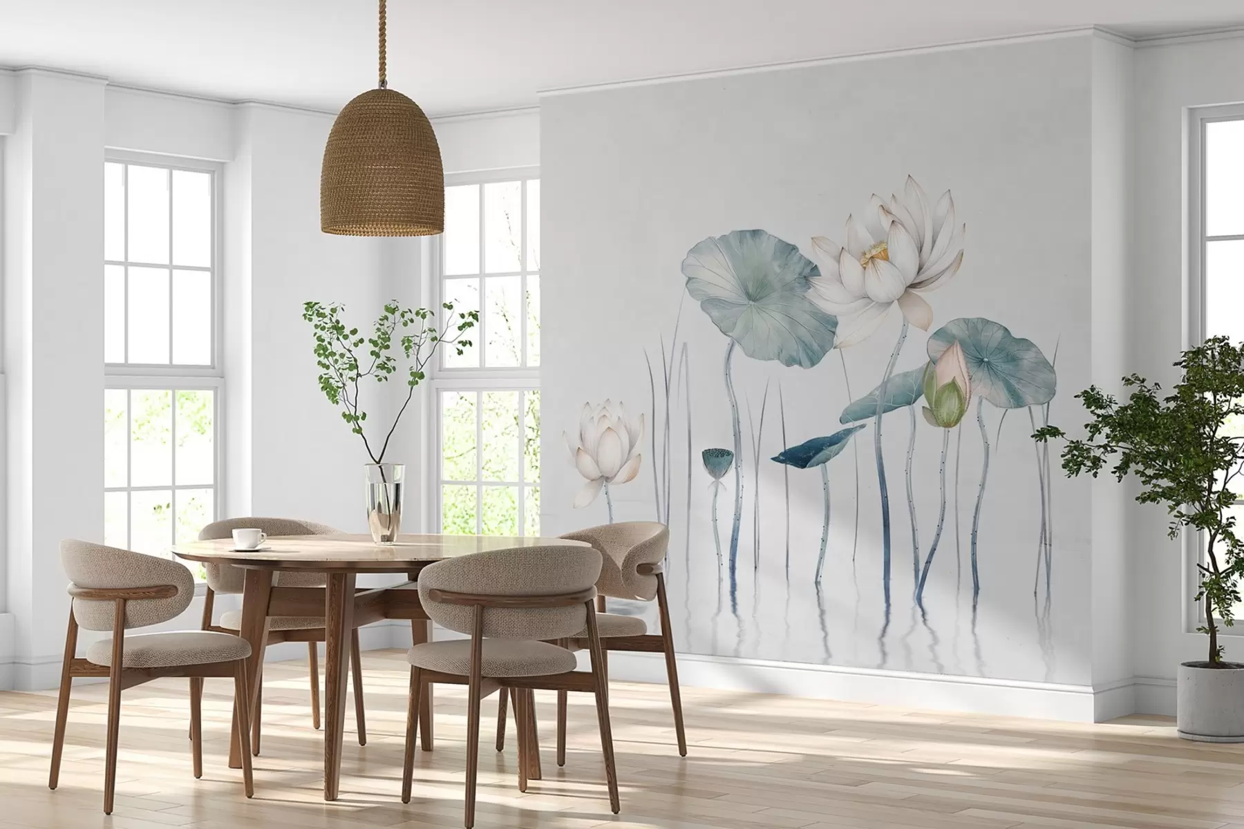 murales de pared Lotos en el agua w03701