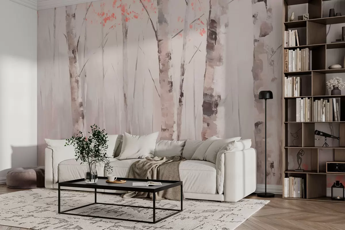 murales de pared Bosque de abedules w03746