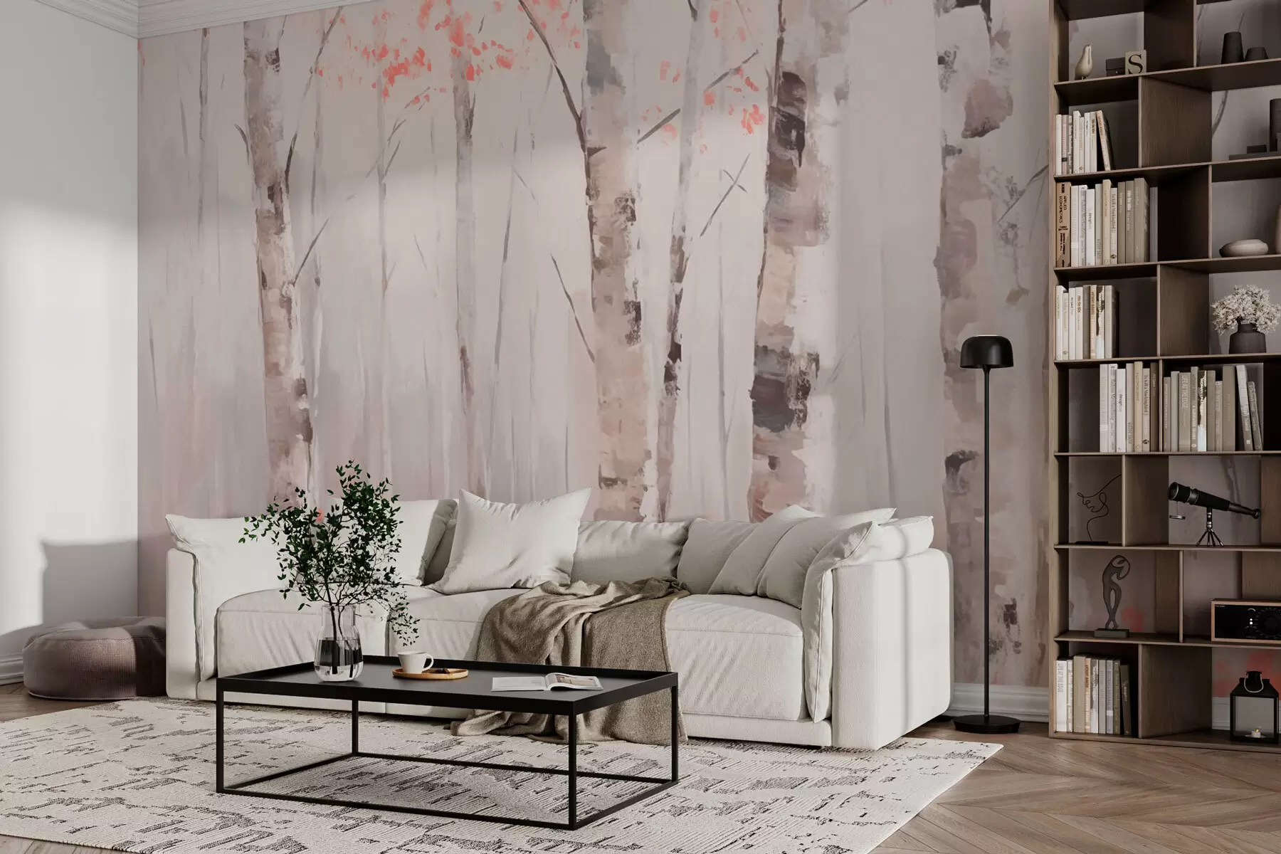 murales de pared Bosque de abedules w03746
