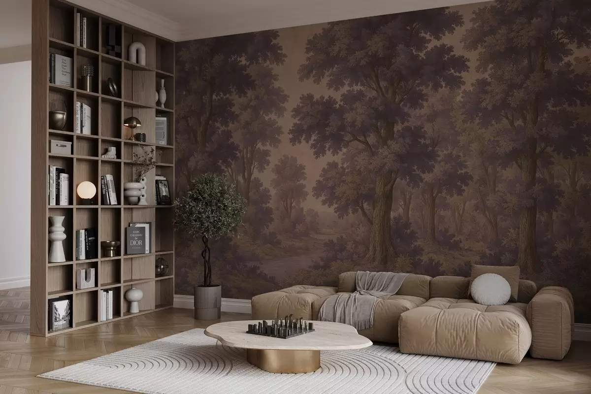 murales de pared Imagen moderna de un bosque en estilo grunge w03822v1