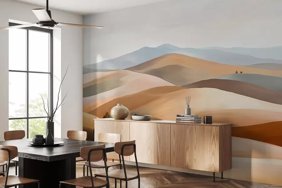 murales de pared Paisajes con árboles, Toscana, colores naturales, estilo óleo w03880