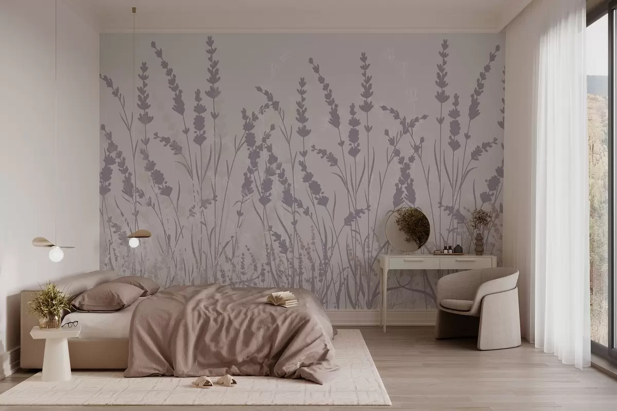 murales de pared Hierbas y flores silvestres w03874v1