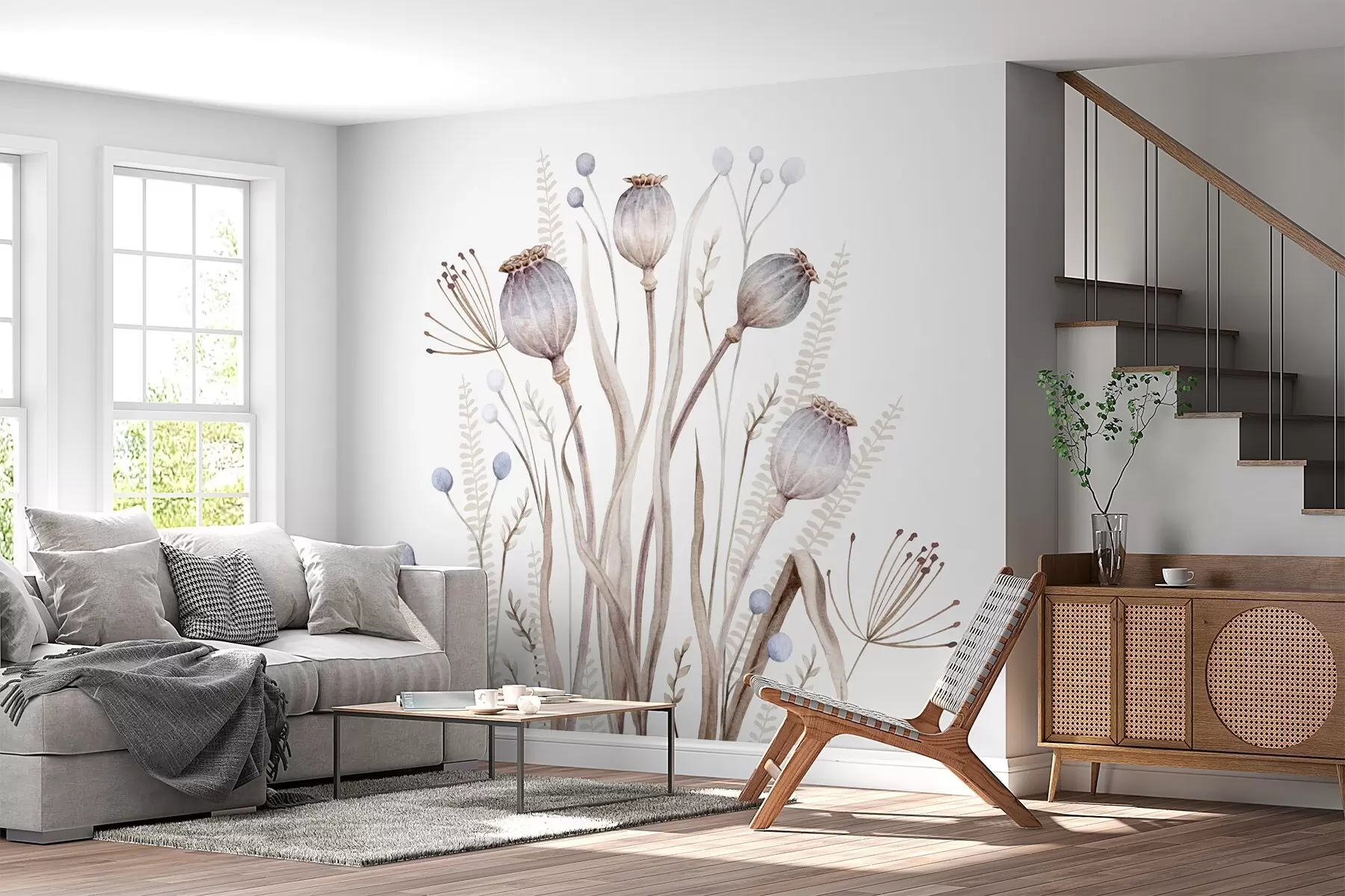 murales de pared Hierbas secas w03901