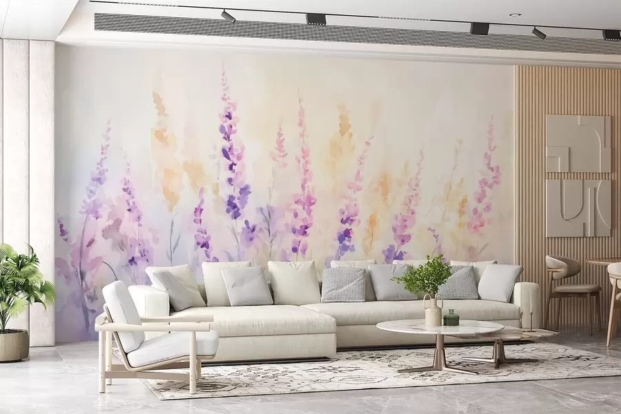 murales de pared Campo de lavanda vintage w09069