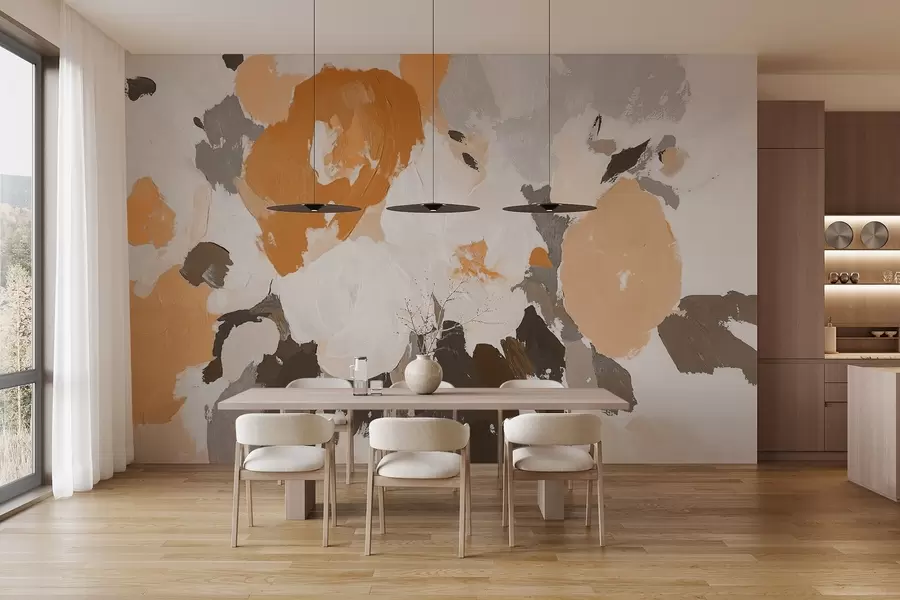 murales de pared Flores acrílicas abstractas w09070v1