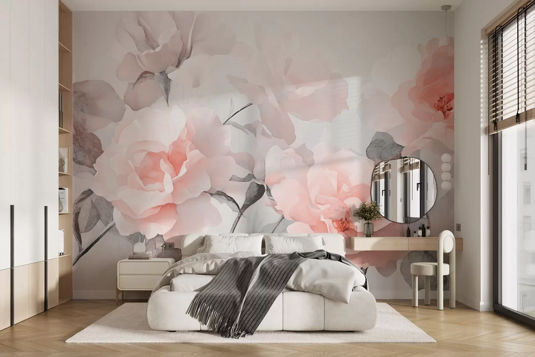 murales de pared Delicadas flores vintage con textura w09071v1