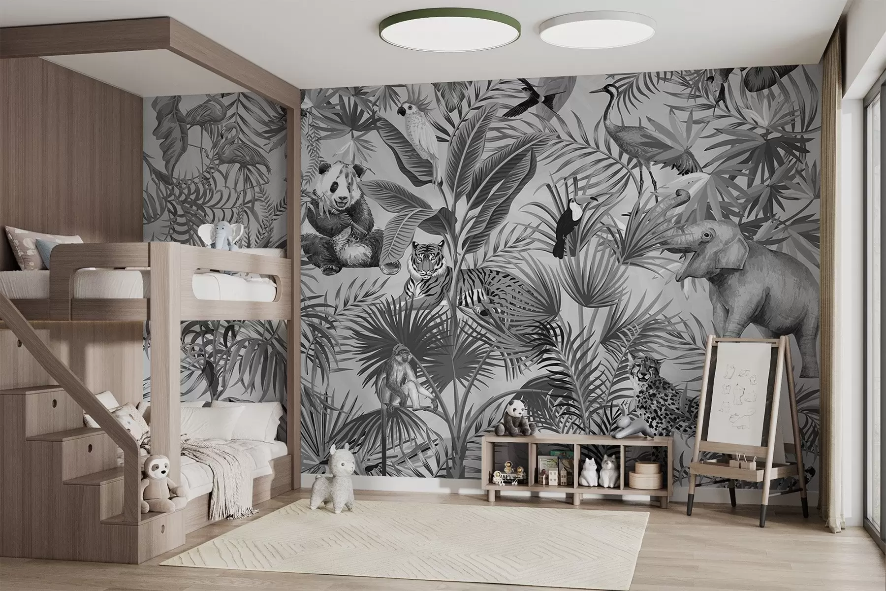 murales de pared Animales en la selva w03983v2