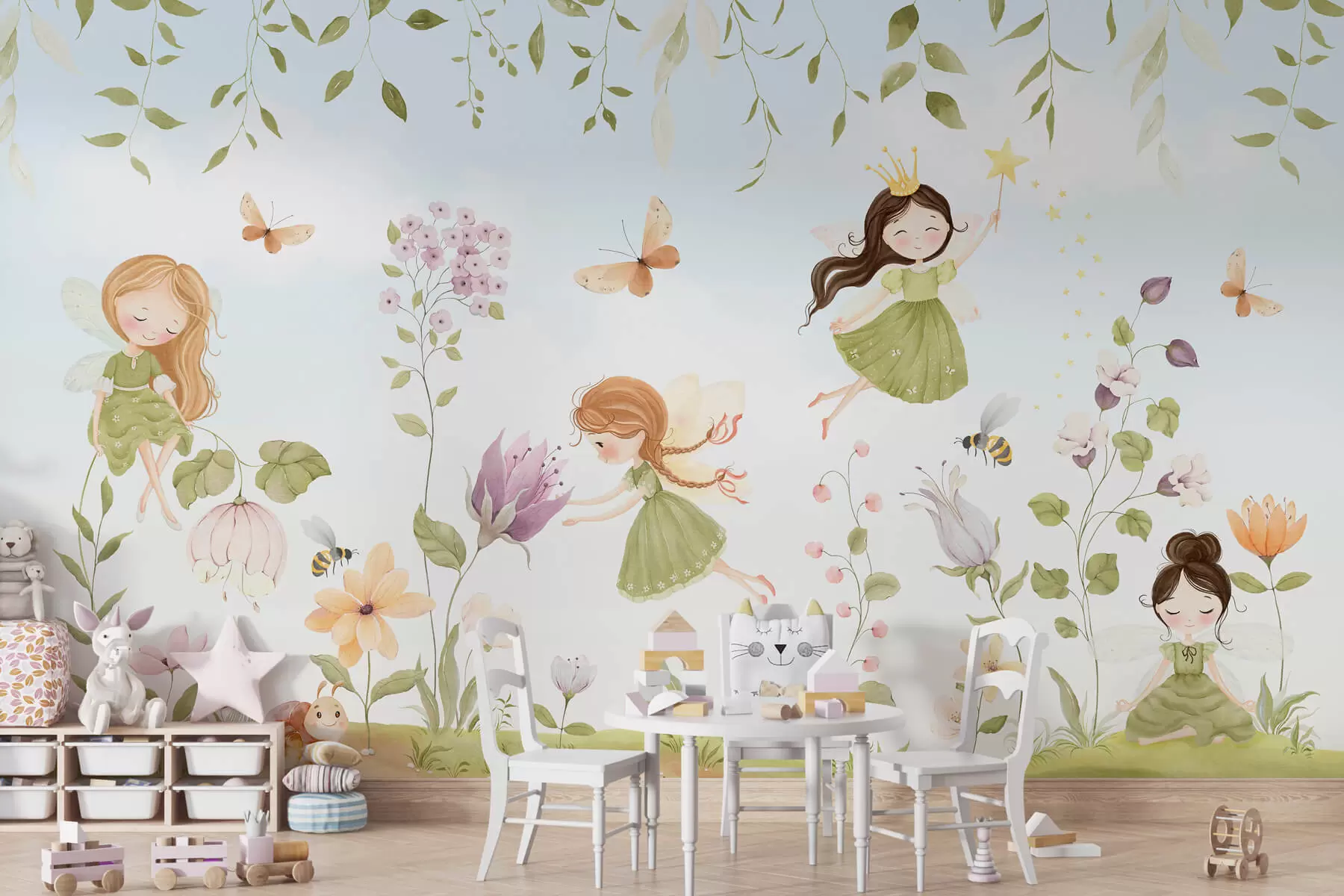murales de pared Hadas en el jardín w03528
