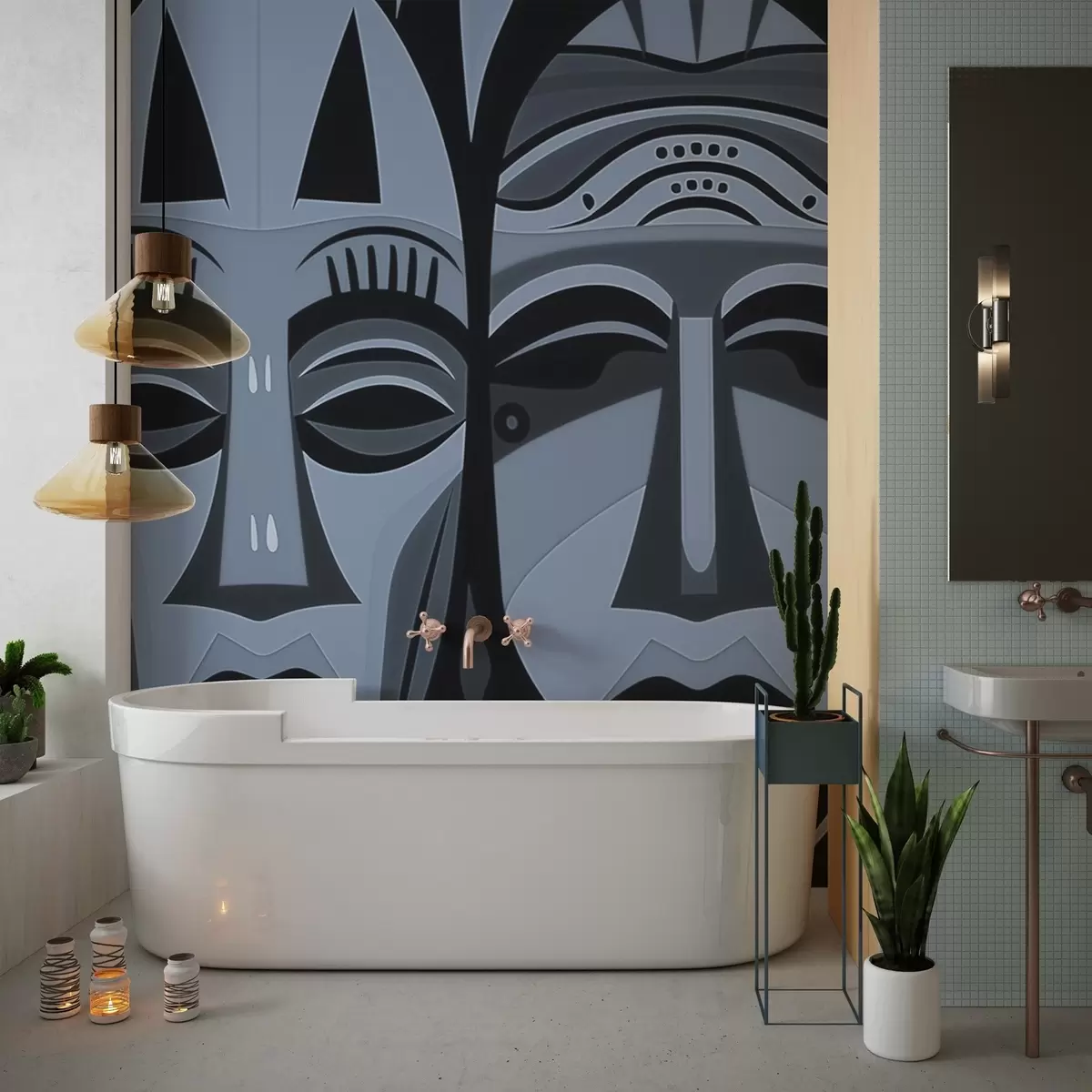 murales de pared Máscaras africanas w04043v1