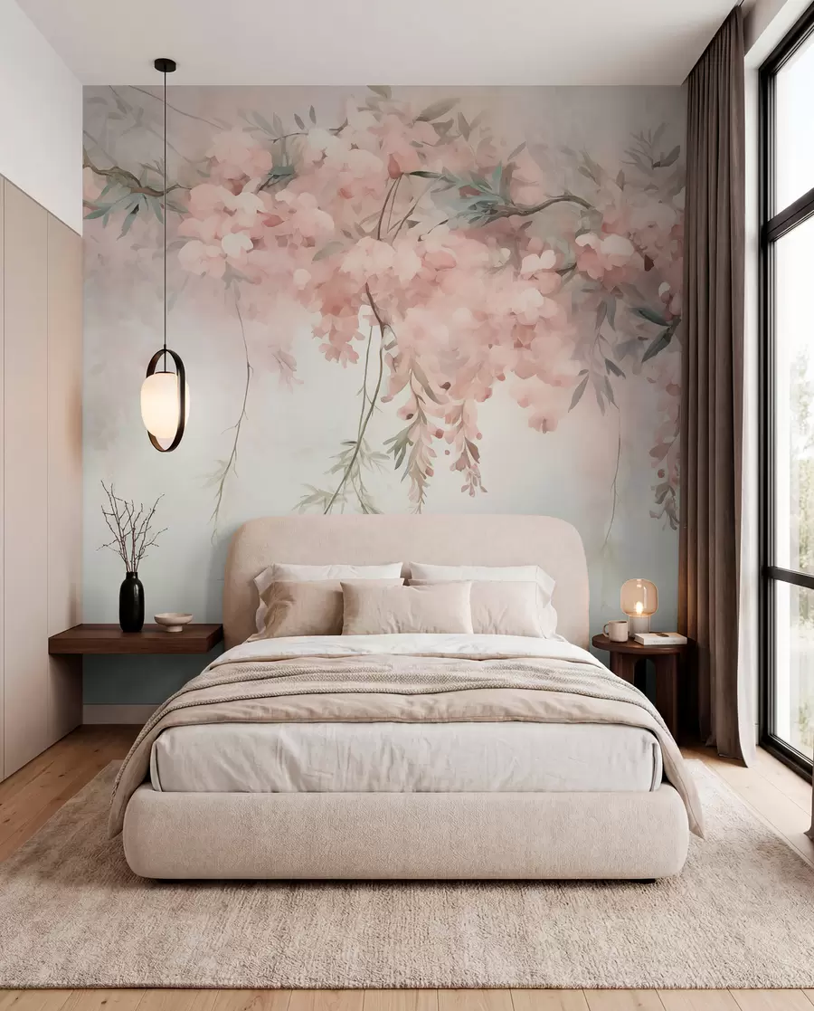 murales de pared Dosel floral en verde salvia w09172v1