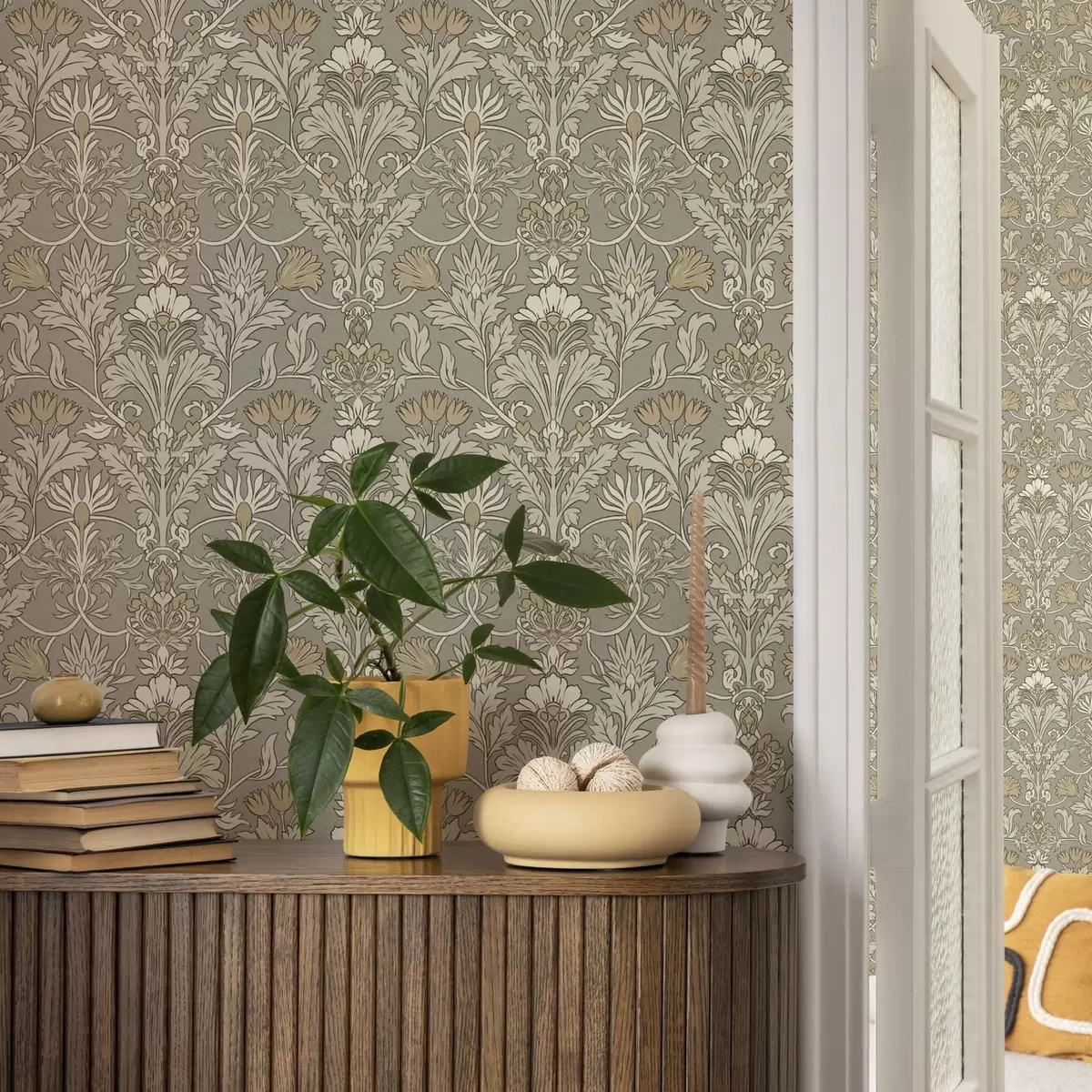 Papel pintado Adorno floral clásico al estilo de William Morris a00171