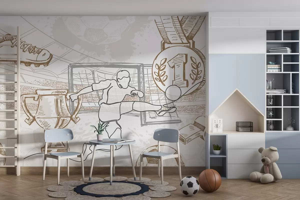 murales de pared Atributos futbolísticos w04108v1