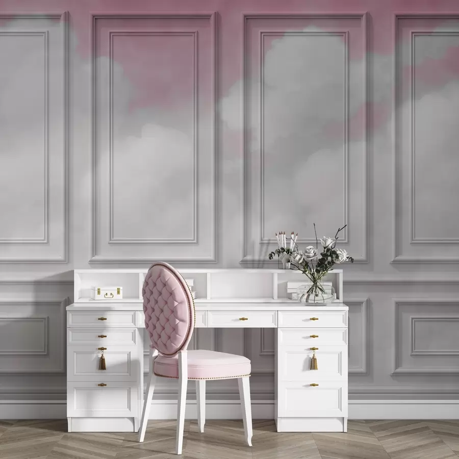 murales de pared Imitación de molduras con nubes aéreas w04110v2