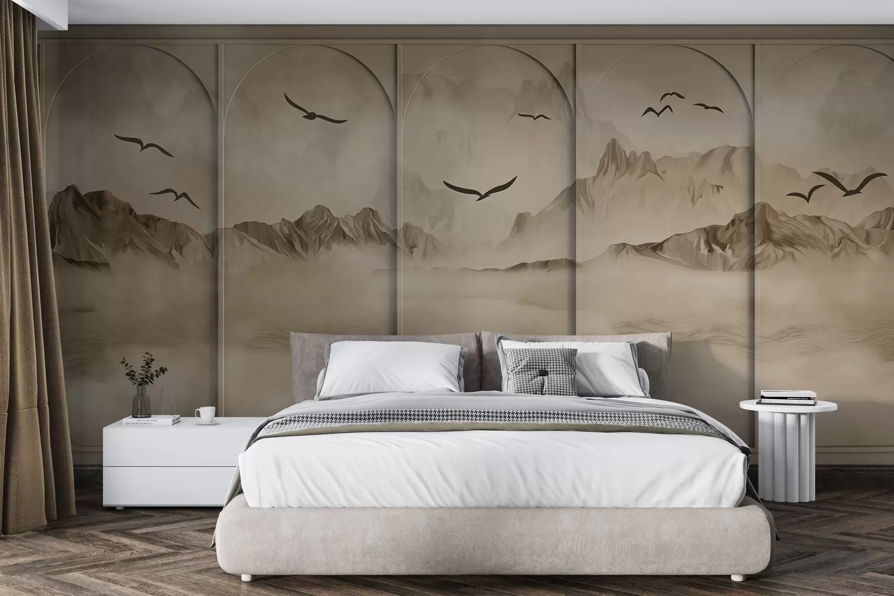 murales de pared Montañas a través de paneles w04134v1