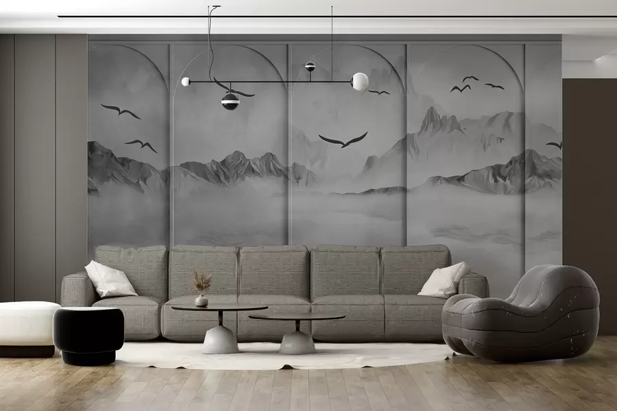murales de pared Montañas a través de paneles w04134v2
