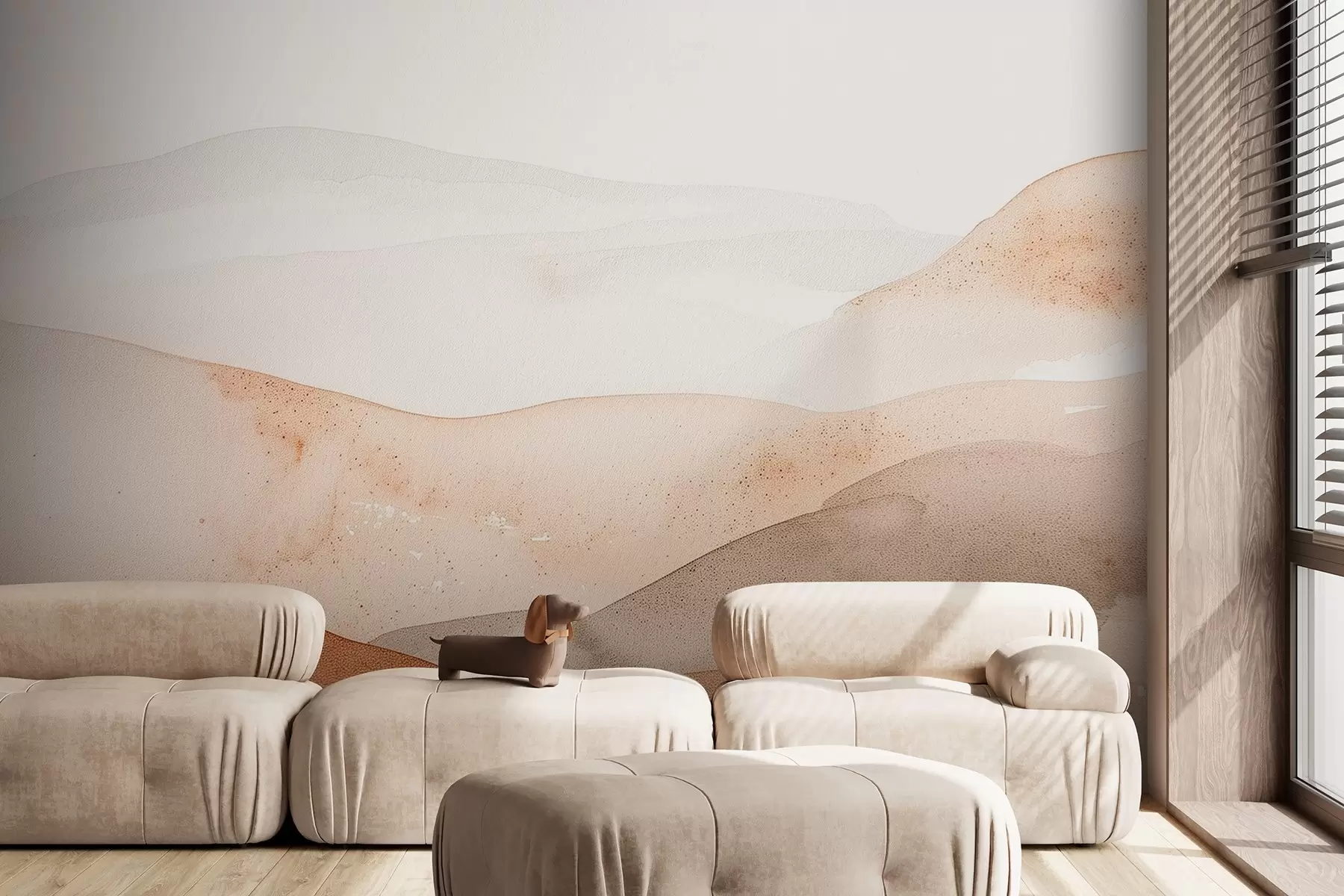 Murales de pared Montañas con efecto de colina de acuarela en tonos cálidos w09223v1 murales de pared Montañas con efecto de colina de acuarela en tonos cálidos w09223v1