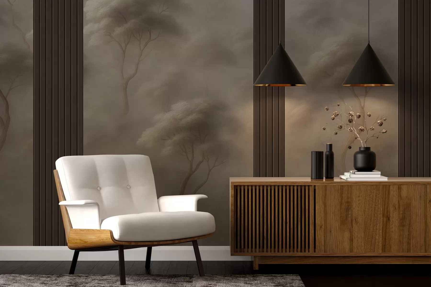 murales de pared El bosque se une al arte del panel w04187