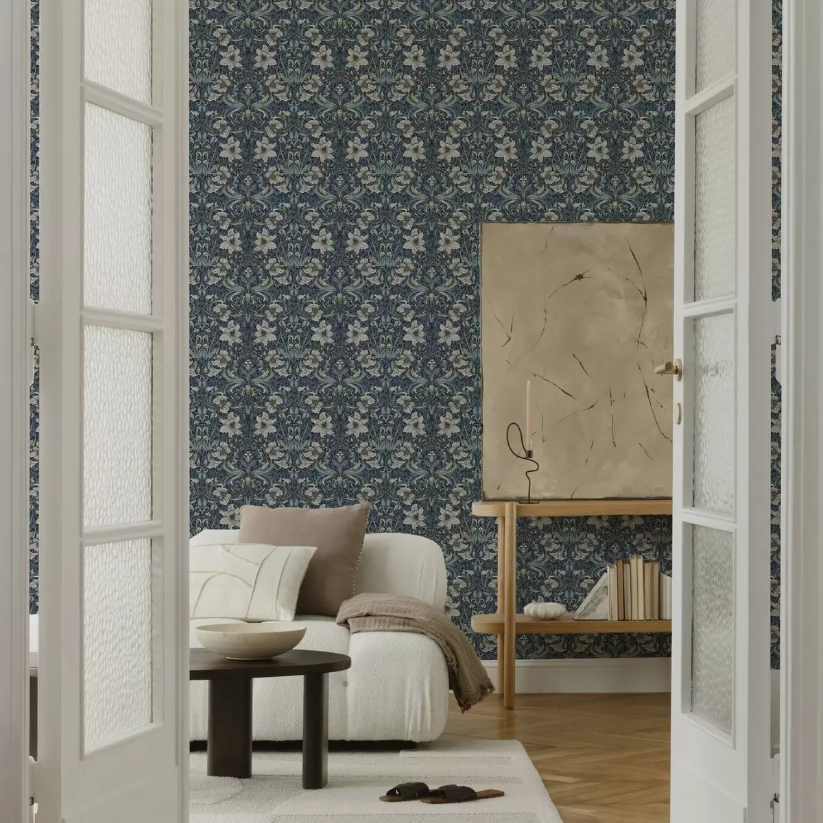 Papel pintado Adorno floral clásico al estilo de William Morris a00232