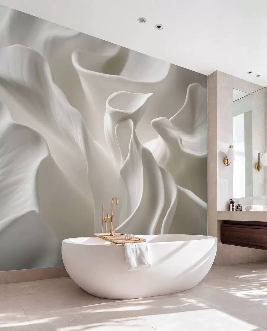 murales de pared pétalos ondulados con imitación de volumen w04212