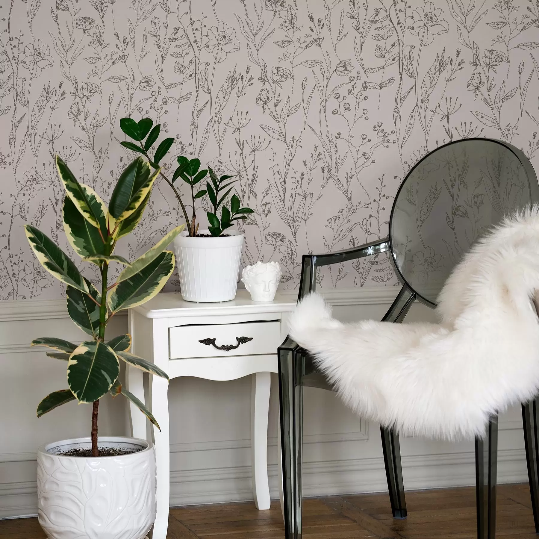 murales de pared Flores silvestres minimalistas