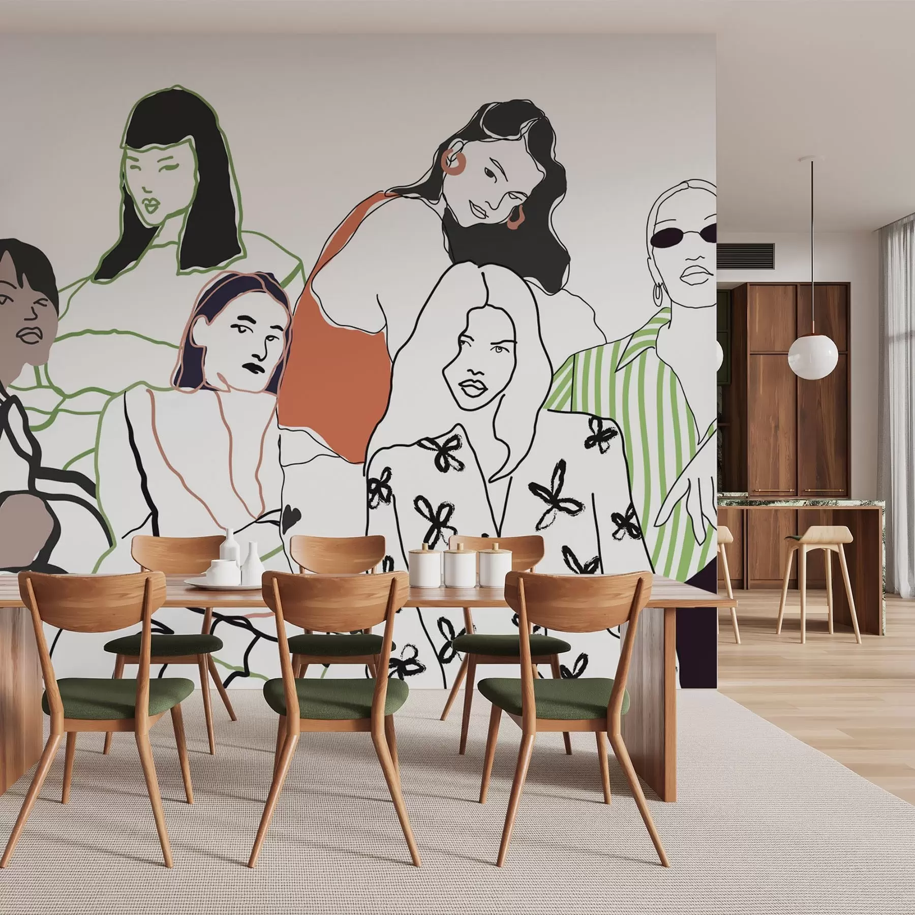 murales de pared Chicas w04359