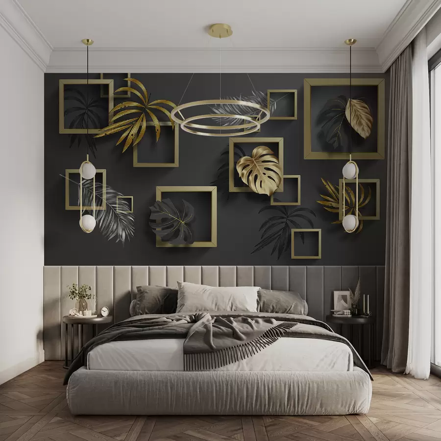 murales de pared Hojas en marcos u77858