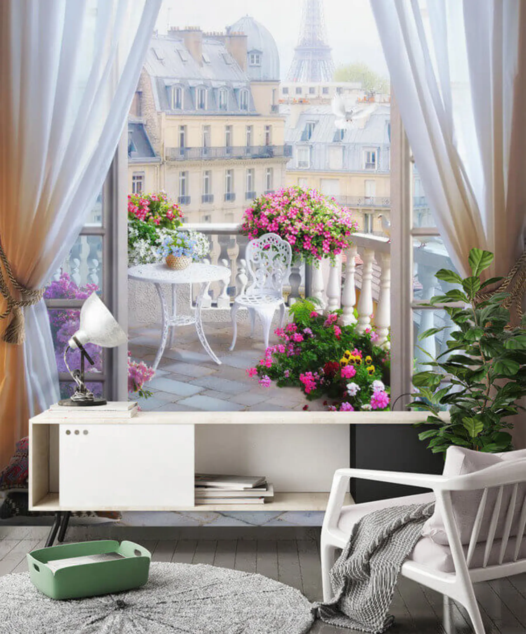 murales de pared París, vista desde la ventana u79425
