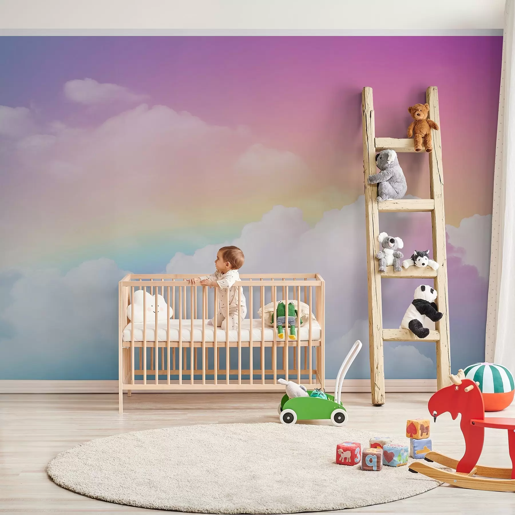 murales de pared Nubes y arco iris w04368
