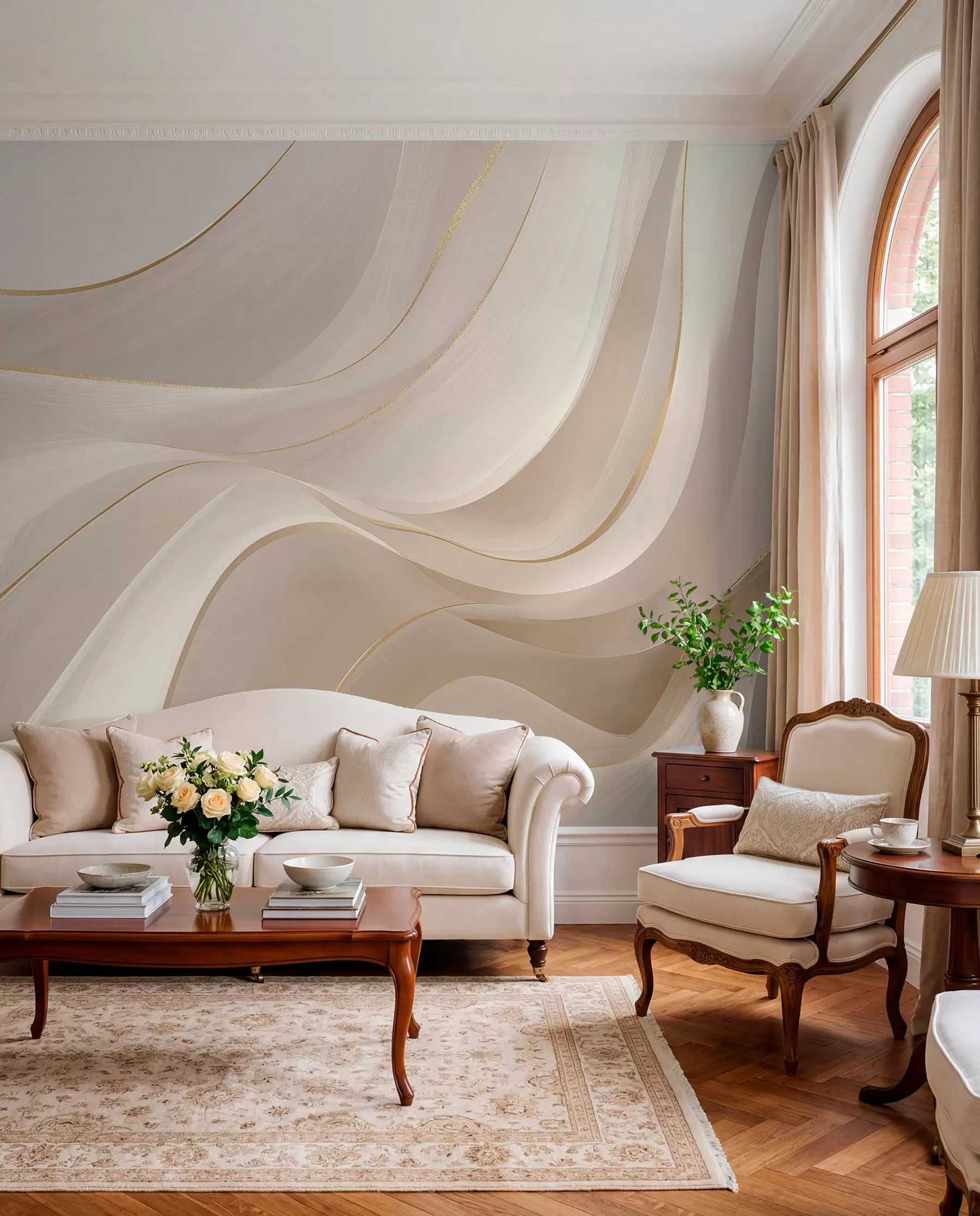 murales de pared Cintas crema en movimiento w09303