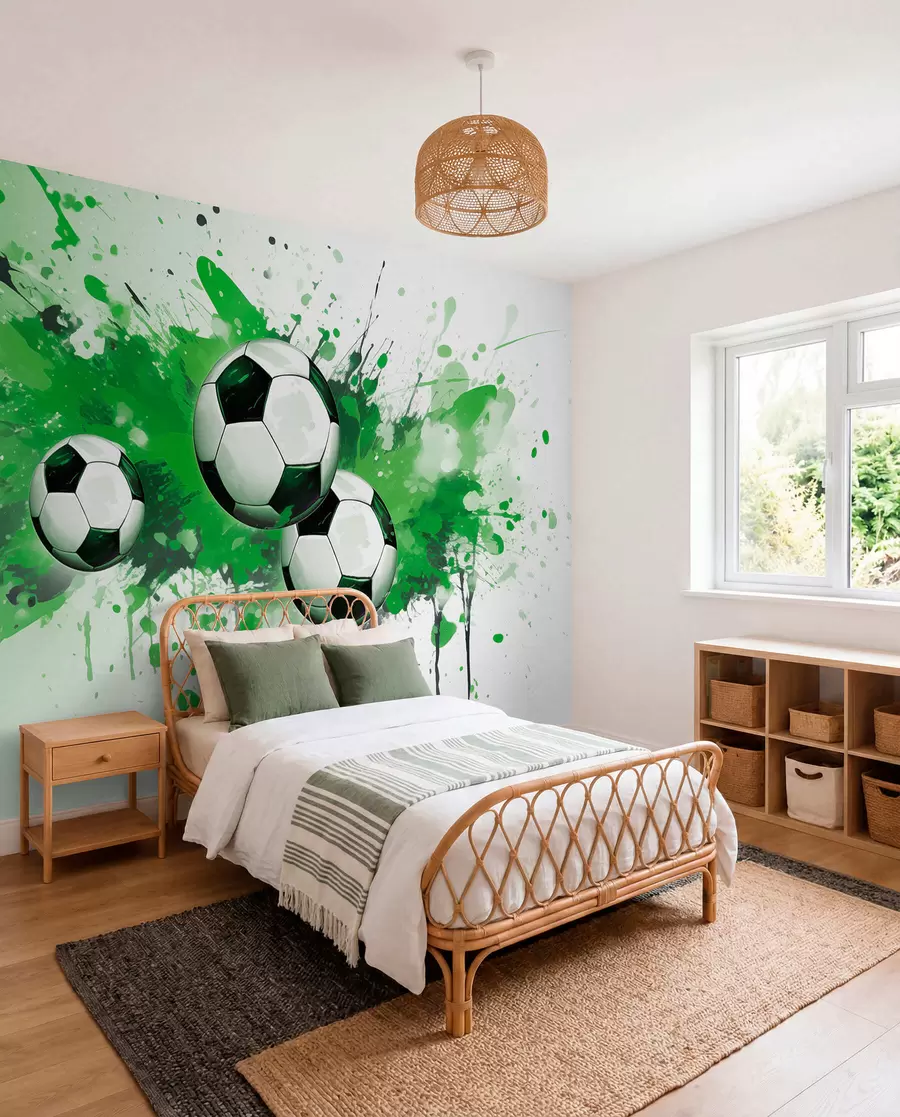 murales de pared Balones entre manchas verdes w04373v1