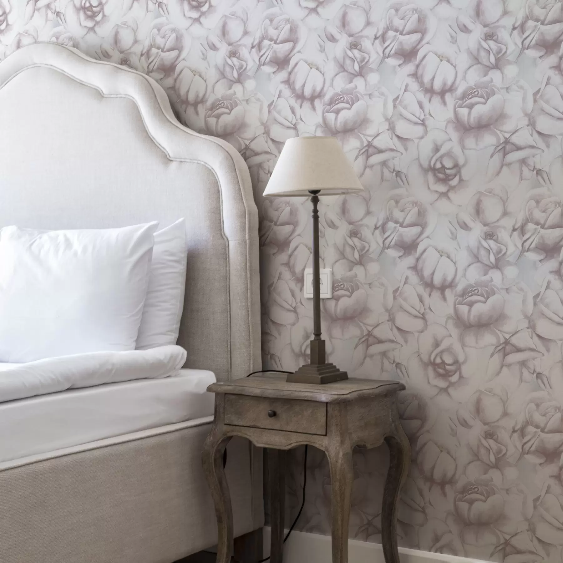 murales de pared Rosas rosas de acuarela en un delicado estilo difuminado a00434