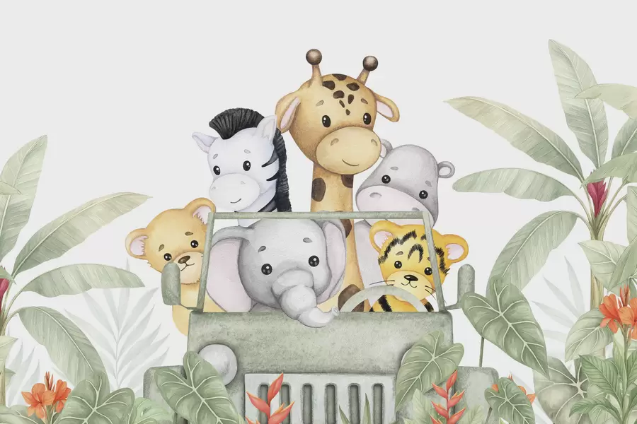 murales de pared Animales simpáticos en los trópicos w04413