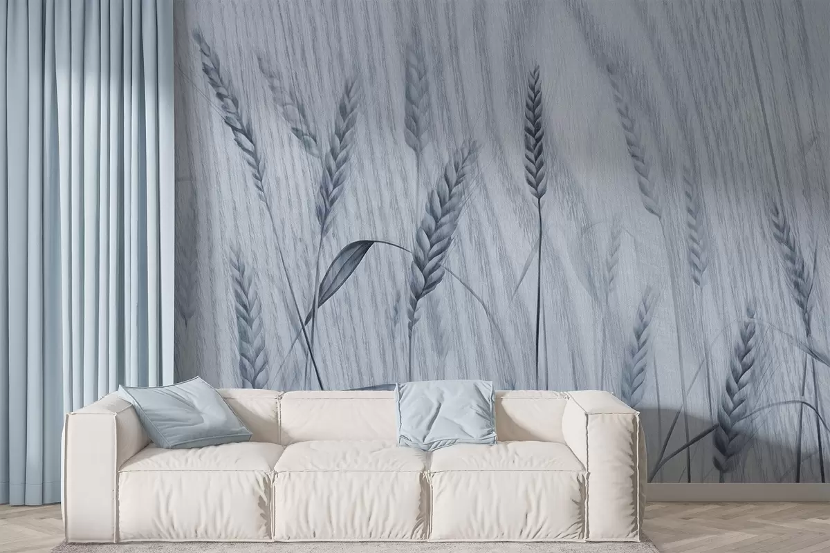 murales de pared Espigas de trigo sobre fondo texturizado w04437v1