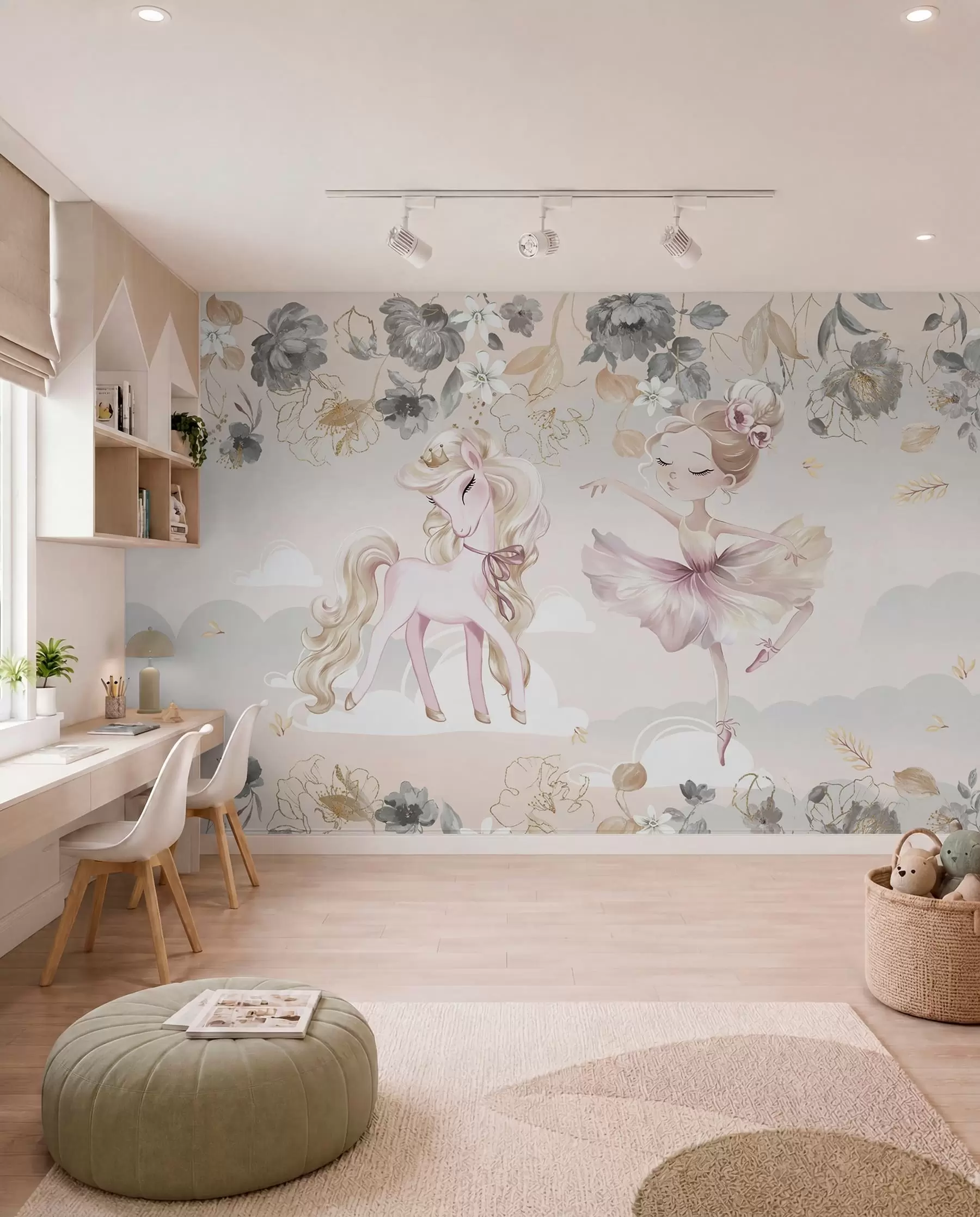 murales de pared Poni y ballet w04419